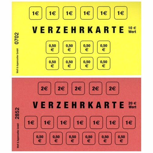 Verzehrkarte wertmarke - w&a,