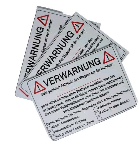 Verwarnung für falschparker - verwarnung,